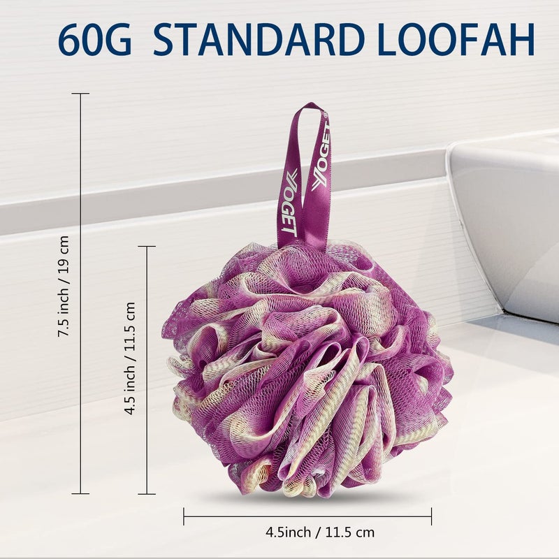 Yoget 4 Pack Bath Loofah Sponge  4 Color 60G Bath Sponge Exfoliate  Cleanse  Soothe Skin - Image 2